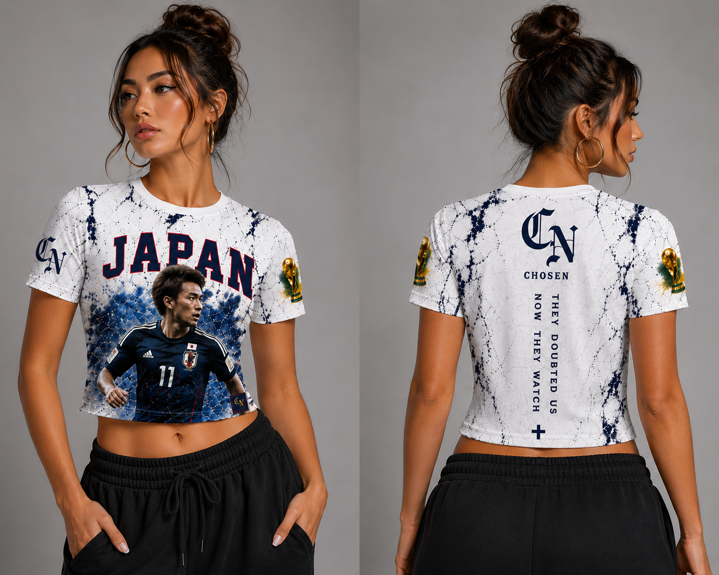 CN WORLD CUP EXCLUSIVE GRAPHIC CROP TOPS