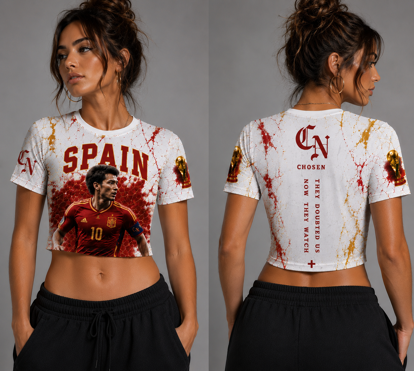 CN WORLD CUP EXCLUSIVE GRAPHIC CROP TOPS