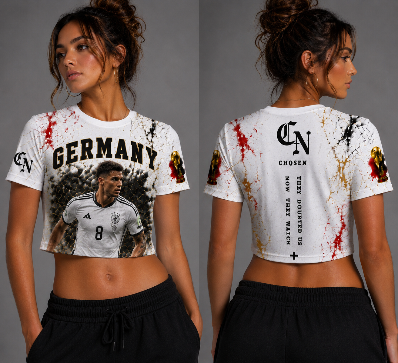 CN WORLD CUP EXCLUSIVE GRAPHIC CROP TOPS